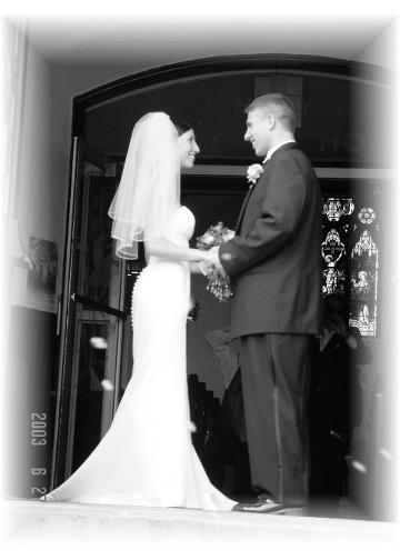 Jessica and Donnie in Front of the Church