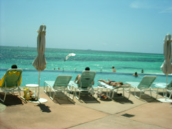 The view from the infinity pool looking out into the ocean. It looks as though they are one....
