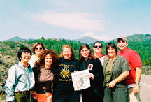 The group on the way down from Mount Etna. This enourmous natural wonder makes its presence known to all of Sicily every day.